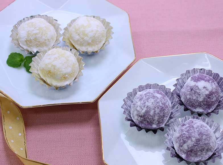 2色のさつま芋トリュフチョコレートの完成後写真